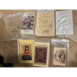 Vintage Lot of 8 HORSEFEATHERS Quilt Doll Stitchery Patterns Connie Woodward Cav